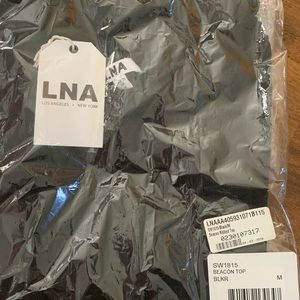LNA Beacon Ribbed Top Black size M